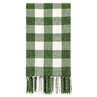 Chenille Throw Blankets Tassel Plaid Throw 50"x60"