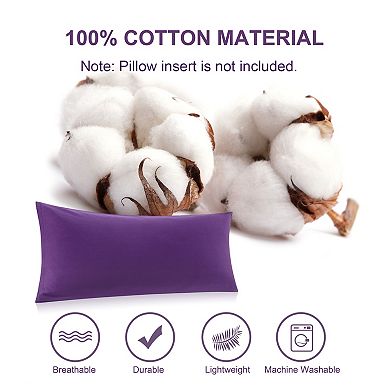 100% Cotton Body Pillowcases 1 Pc Soft with Zipper Closure Body 20" x 72"