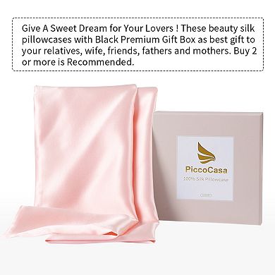 25 Momme Pillowcase Care For Hair and Skin Both Sides 100% Pure Silk Standard 20"x26"