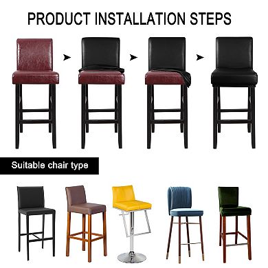 Waterproof Bar Stool Cover for Counter Short Back Chair Cover