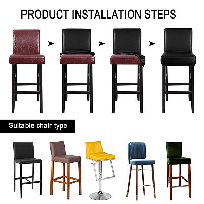 Waterproof Bar Stool Cover For Counter Short Back Chair Cover