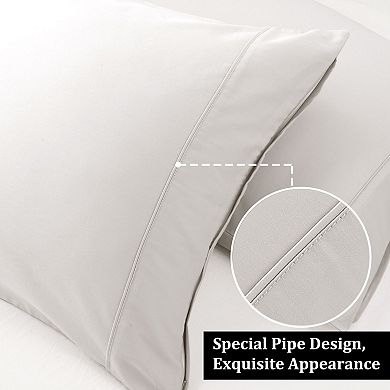 Pillowcase Set of 2 Soft Cotton with Zipper King 20"x36"