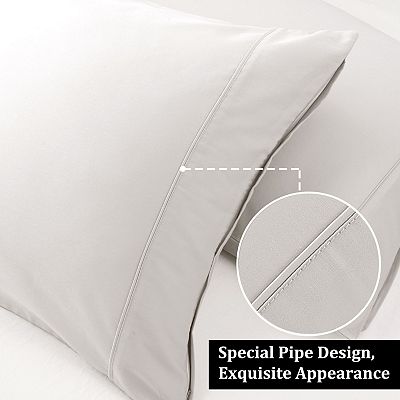 Pillowcase Set of 2 Soft Cotton with Zipper King 20 x36