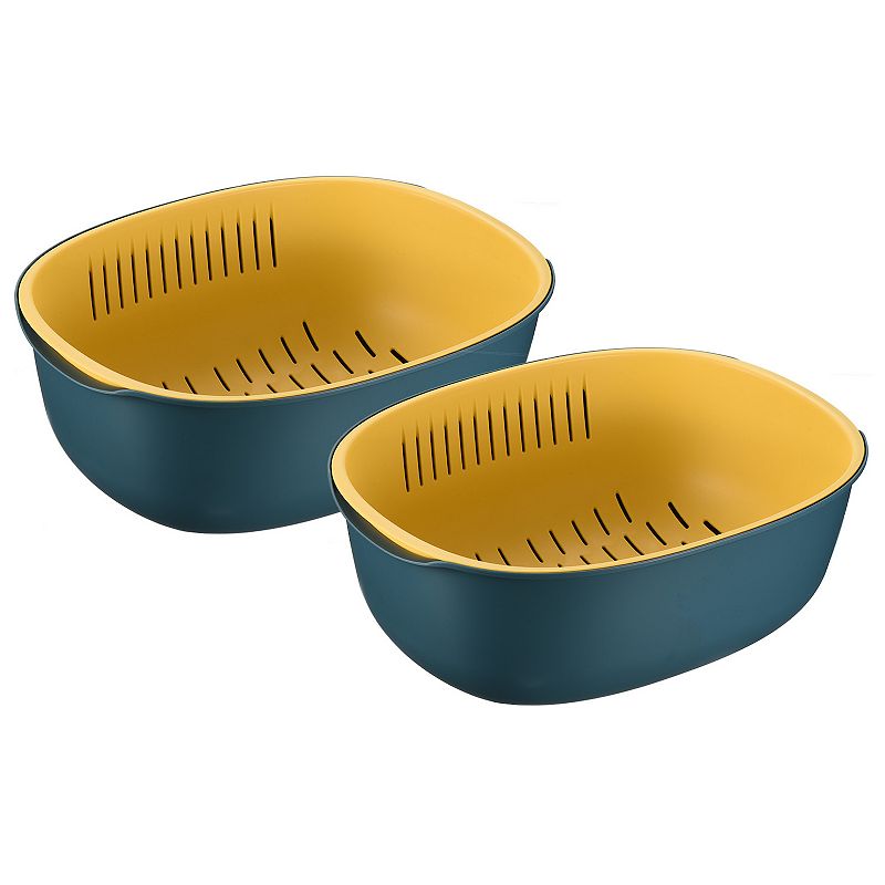 Double-layer Drain Basket Vegetable Washing Basin Food Strainer