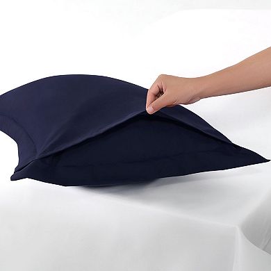 2Pcs Oxford Pillowcases Soft Microfiber Pillow Shams w Envelope Closure Queen 20"x30"