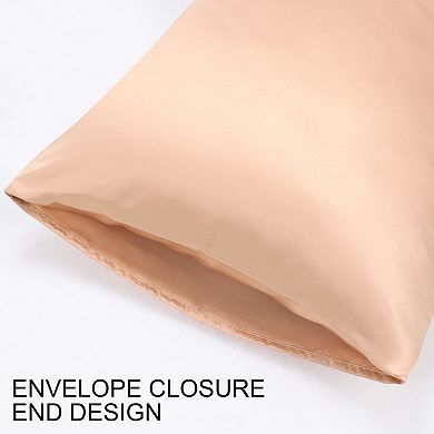 Soft Silk Satin Pillowcases for Hair and Skin with Envelope 2PCS Standard 20"x26"