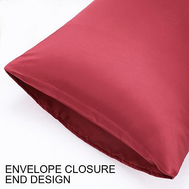 Soft Silk Satin Pillowcases for Hair and Skin with Envelope 2PCS Standard 20"x26"