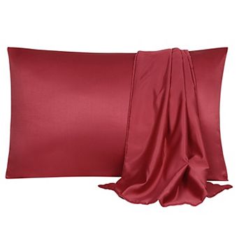 Soft Silk Satin Pillowcases for Hair and Skin with Envelope 2 pc Standard 20"x26"