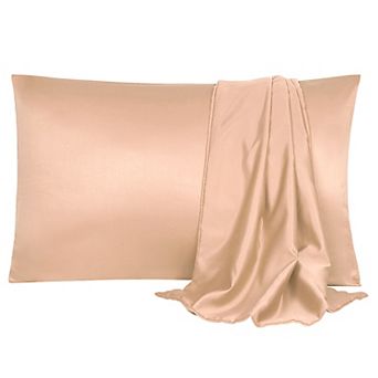 Soft Silk Satin Pillowcases for Hair and Skin with Envelope 2 pc Standard 20"x26"