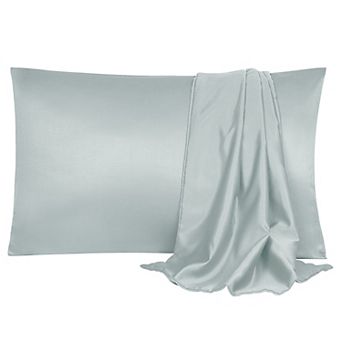 Soft Silk Satin Pillowcases for Hair and Skin with Envelope 2 pc Standard 20"x26"