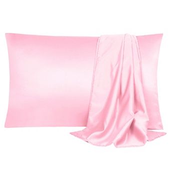 Soft Silk Satin Pillowcases for Hair and Skin with Envelope 2 pc Standard 20"x26"