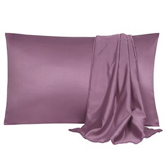 Soft Silk Satin Pillowcases for Hair and Skin with Envelope 2 pc Standard 20"x26"