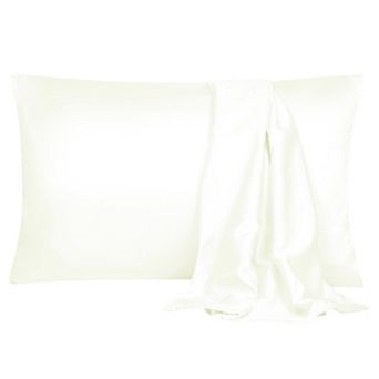 Soft Silk Satin Pillowcases for Hair and Skin with Envelope 2 pc Standard 20"x26"