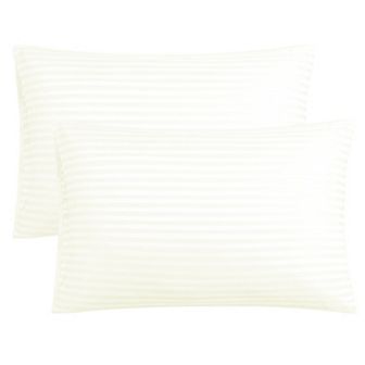Set of 2 Microfiber Striped Pillowcase Soft Durable King 20" x 36"