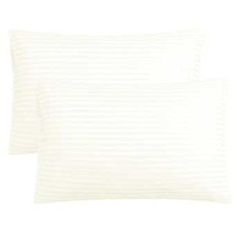 Set of 2 Microfiber Striped Pillowcase Soft Durable King 20" x 36"