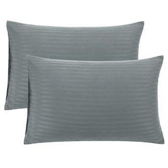 Set of 2 Microfiber Striped Pillowcase Soft Durable King 20" x 36"