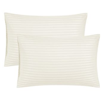 Set of 2 Microfiber Striped Pillowcase Soft Durable King 20" x 36"