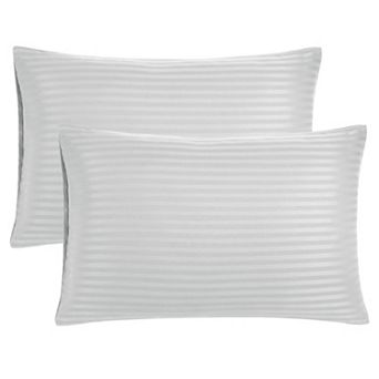 Set of 2 Microfiber Striped Pillowcase Soft Durable King 20" x 36"