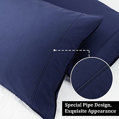 Pillowcase Set of 2 Soft Cotton with Zipper Standard 20"x26"