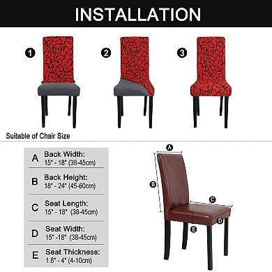 Stretch Dining Room Chair Cover Removable Washable Slipcover 4pcs