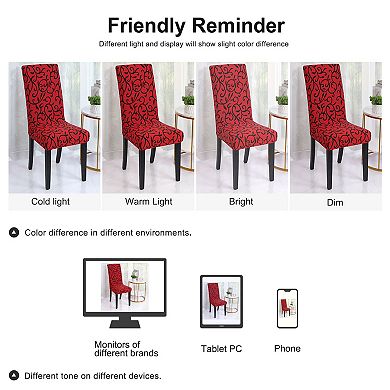 Stretch Dining Room Chair Cover Removable Washable Slipcover 4pcs