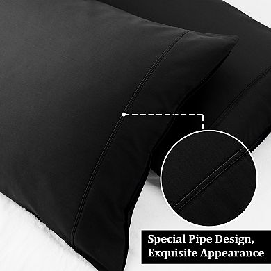 Pillowcase Set of 2, Soft Cotton with Zipper Queen 20" x 30"