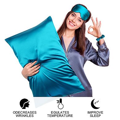 Set of 2 Satin Pillowcase Durable&Soft Enveloped King 20" x 36"