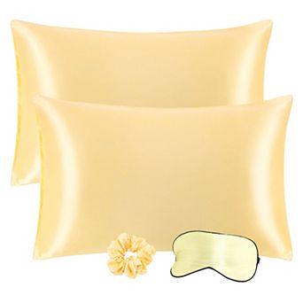Set of 2 Soft Satin Silk Pillowcase Envelope Closure Standard 20"x26"
