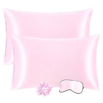 Set of 2 Soft Satin Silk Pillowcase Envelope Closure Standard 20"x26"