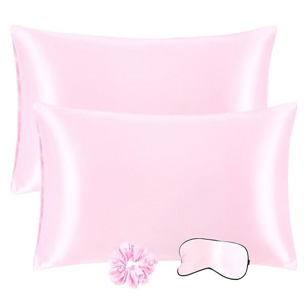 Set of 2 Soft Satin Silk Pillowcase Envelope Closure Standard 20"x26"