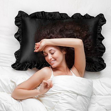 Set of 2 100% Polyester Satin Fabric Pillow Cover with Envelope Closure Queen 20" x 30"