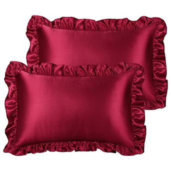 Set of 2 100% Polyester Satin Fabric Pillow Cover with Envelope Closure Queen 20" x 30"