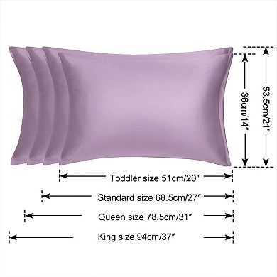 2PCS Soft Silky Satin Pillow Cases Covers Standard 20"x26"