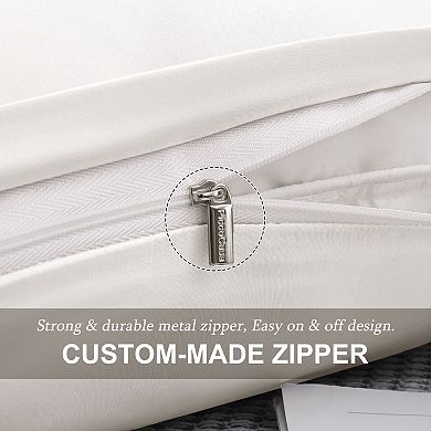 100% Cotton Pillowcases Set of 2, Zipper Closure Soft Home King 20"x36"