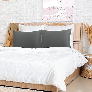 100% Cotton Pillowcases Set of 2, Zipper Closure Soft Home King 20"x36"