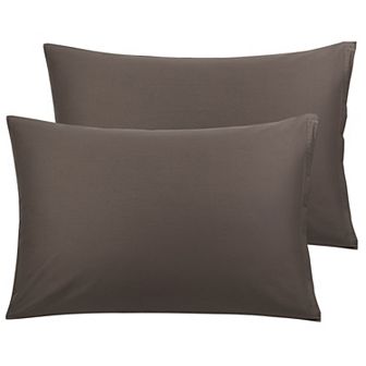 100% Cotton Pillowcases Set of 2, Zipper Closure Soft Home King 20"x36"