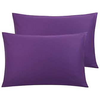 100% Cotton Pillowcases Set of 2, Zipper Closure Soft Home King 20"x36"