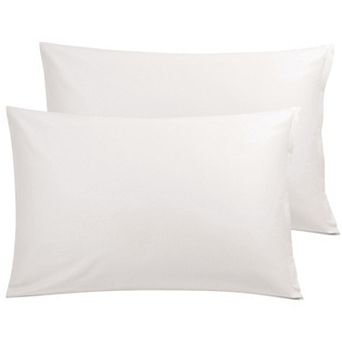 100% Cotton Pillowcases Set of 2, Zipper Closure Soft Home King 20"x36"