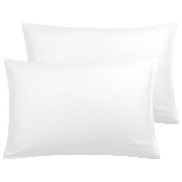 Piccocasa Soft Microfiber Zippered Pillowcase Set of 2 White King 20 x36