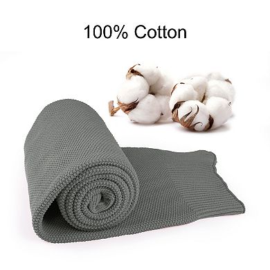 100% Cotton Knit Throw Blanket Lightweight Soft Blanket Throw 50"x70"
