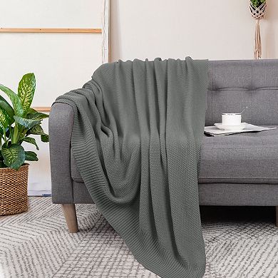 100% Cotton Knit Throw Blanket Lightweight Soft Blanket Throw 50"x70"