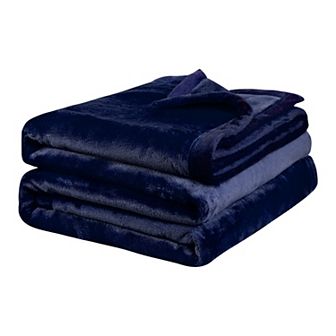 Flannel Fleece Blanket for All Seasons, Wide Hemmed Luxury Queen 90"x90"