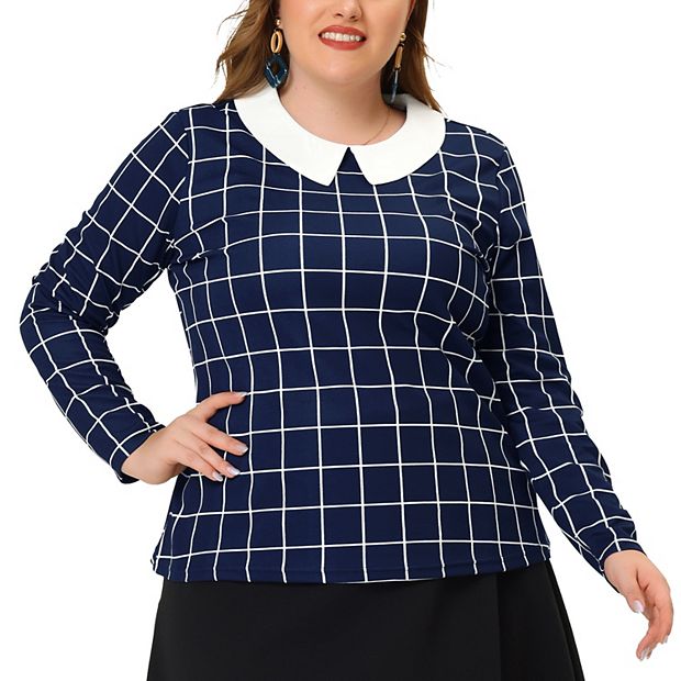 plus size peter pan collar blouse