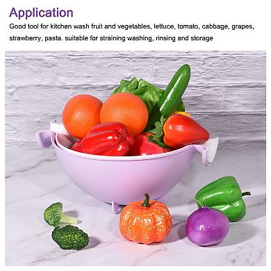 Kitchen Strainer Colander 2PCS, Plastic Food Strainer Washing Basket