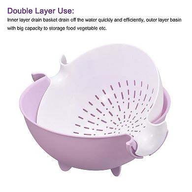 Kitchen Strainer Colander 2PCS, Plastic Food Strainer Washing Basket