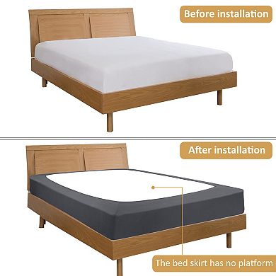 Smooth Box Spring Cover Wrap Around 4 Sides Stretchy King 78" x 80" x 14"(W*L*H)