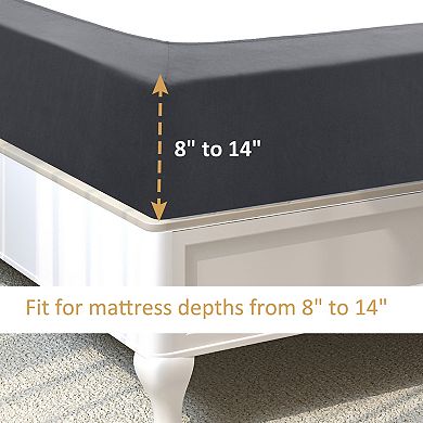 Smooth Box Spring Cover Wrap Around 4 Sides Stretchy King 78" x 80" x 14"(W*L*H)