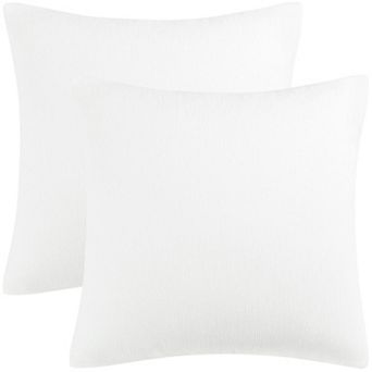 Set of 2 Soft Chenille Throw Pillow Covers Water Repellent 18"x18"