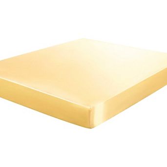 Satin Fitted Sheet Solid Silky 12" Deep Pocket Bed Sheet Satin Bed Fitted Sheet Full 74" x 54"(L*W)