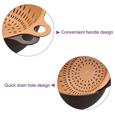 Strainer Colander Bowl Set, Medium Double Layer Drain Basin and Basket